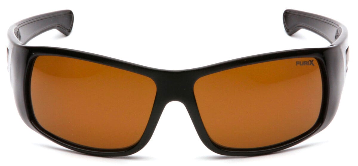 Pyramex Furix Safety Glasses with Black Frame and Coffee Anti-Fog Lens SB8515DT - Front View