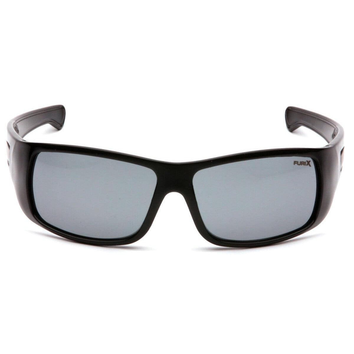 Pyramex Furix Safety Glasses with Black Frame and Gray Anti-Fog Lens SB8520DT - Front View
