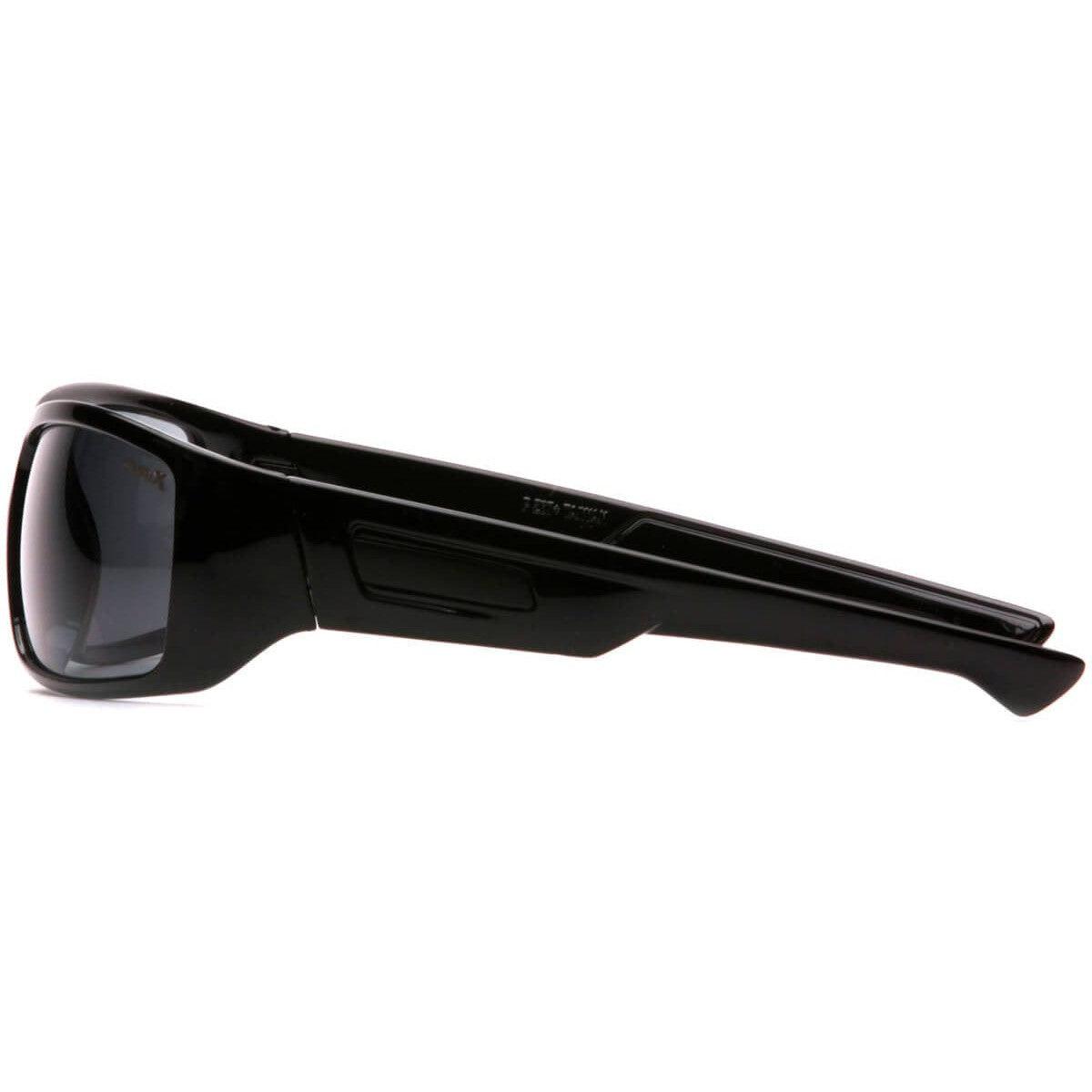 Pyramex Furix Safety Glasses with Black Frame and Gray Anti-Fog Lens SB8520DT - Side View