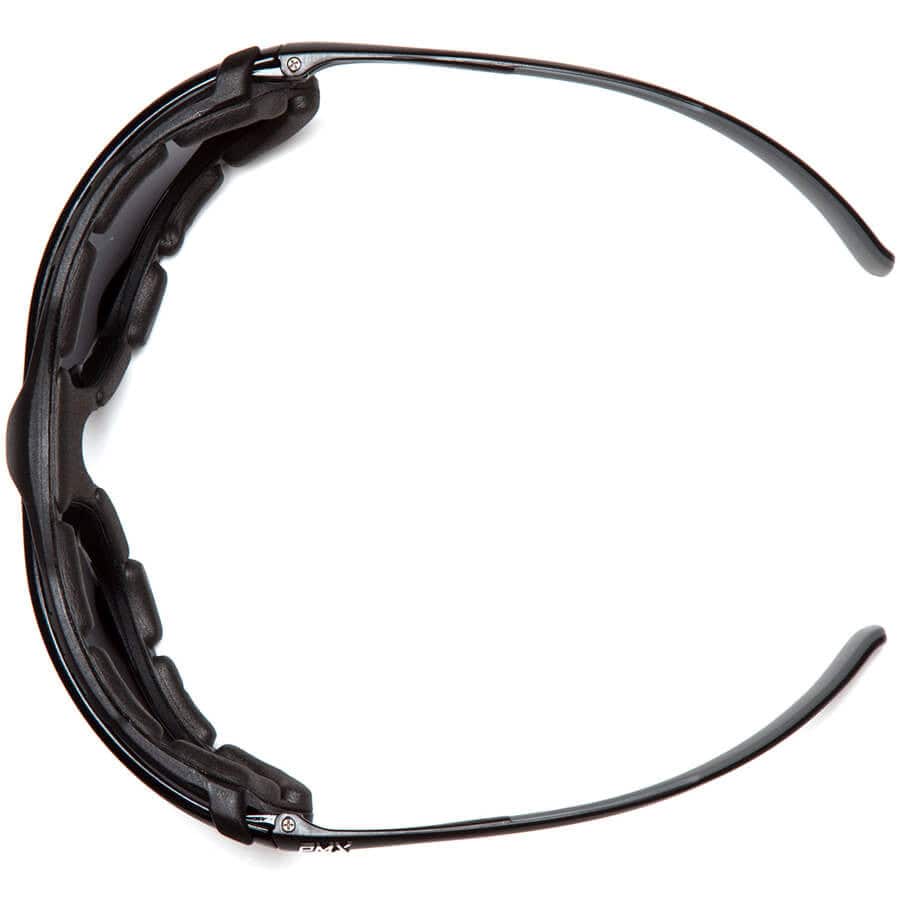Pyramex Proximity Safety Glasses with Black Frame and Gray H2MAX Anti-Fog Lens - Top View
