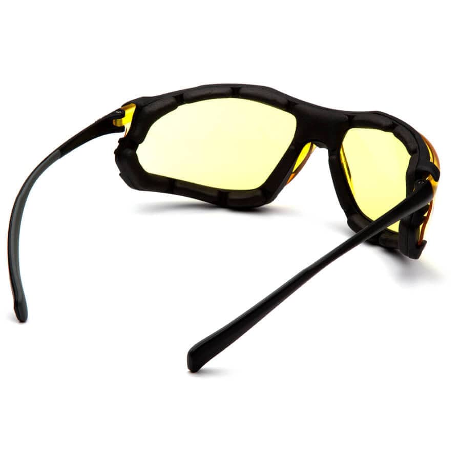 Pyramex Proximity Safety Glasses with Black Frame and Amber Lens - Back