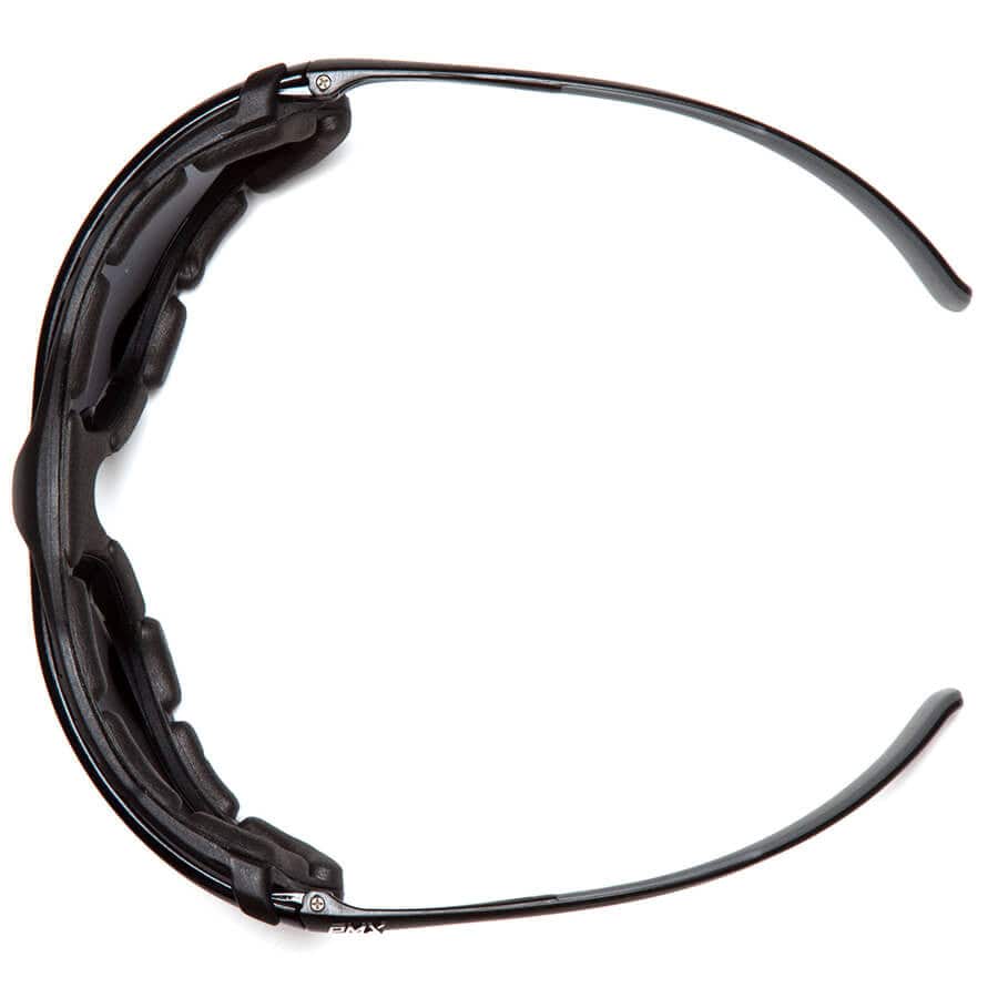 Pyramex Proximity Safety Glasses with Black Frame and Amber Lens - Top