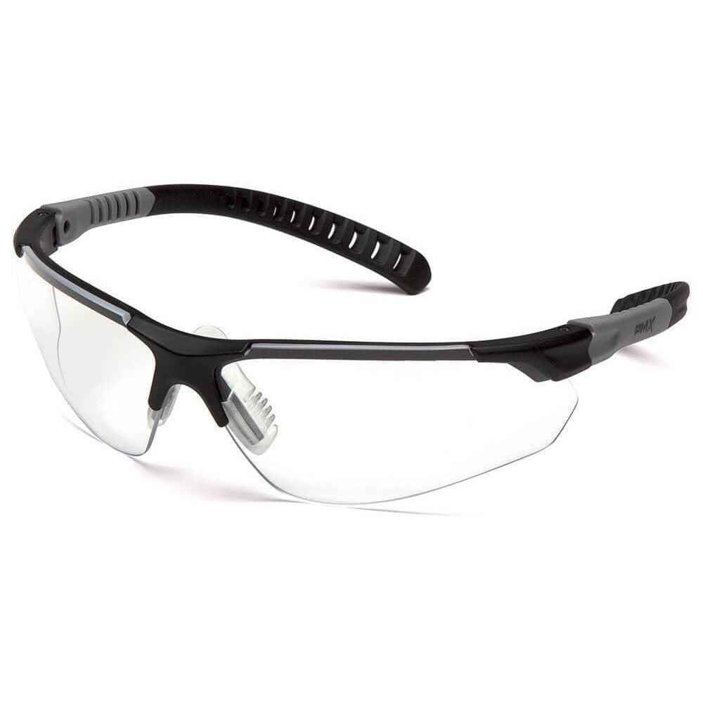 Pyramex Sitecore SBG10110DTM Safety Glasses with Black/Gray Frame and Clear H2MAX Anti-Fog Lens