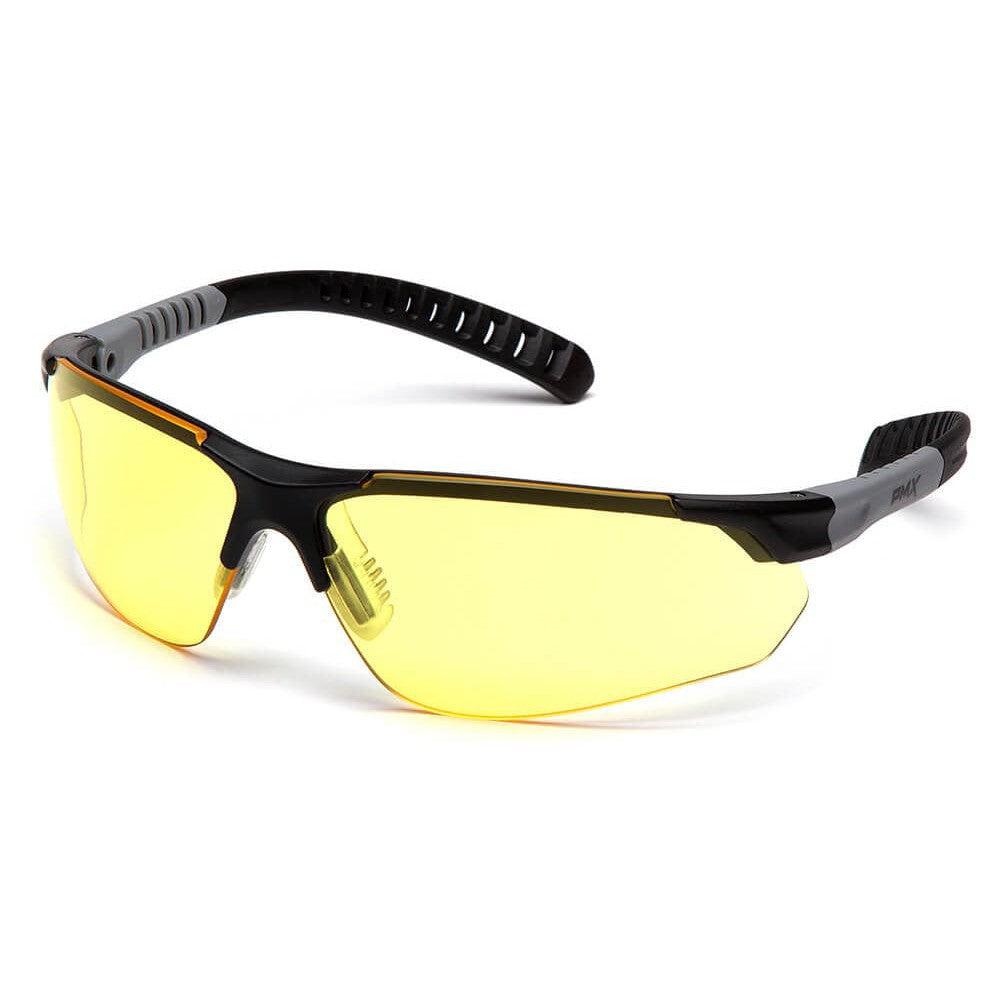 Pyramex Sitecore SBG10130D Safety Glasses with Black Frame and Amber Lens