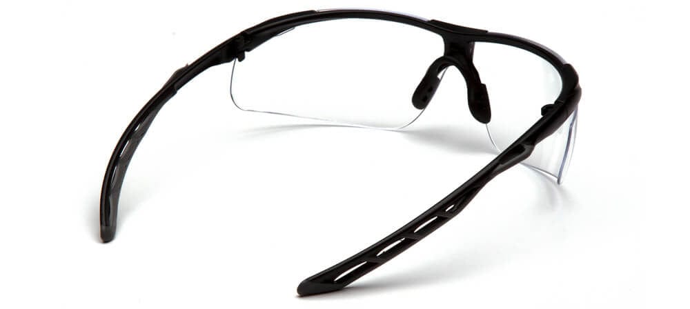 Pyramex Flex-Lyte Safety Glasses with Black/Gray Frame and Clear Lens - Back View