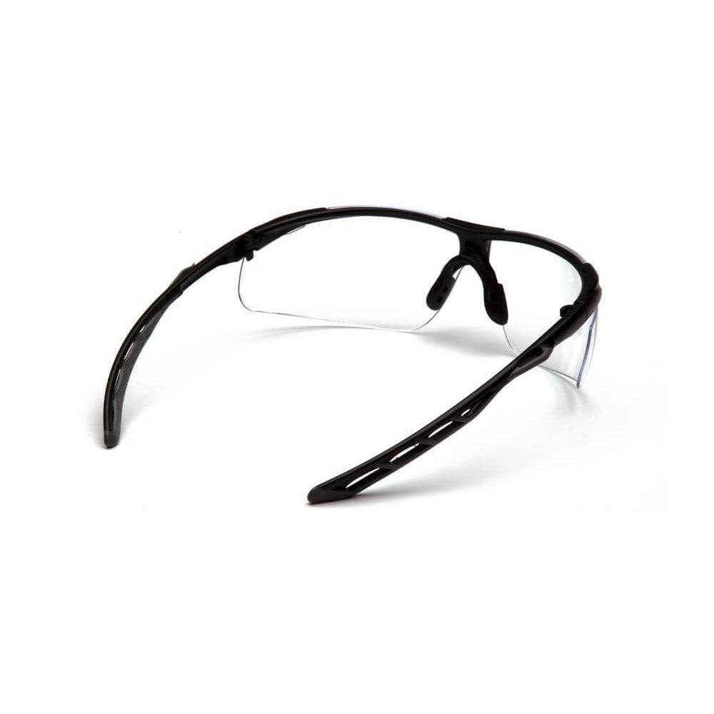 Pyramex Flex-Lyte Safety Glasses with Black/Gray Frame and Clear Lens - Back View