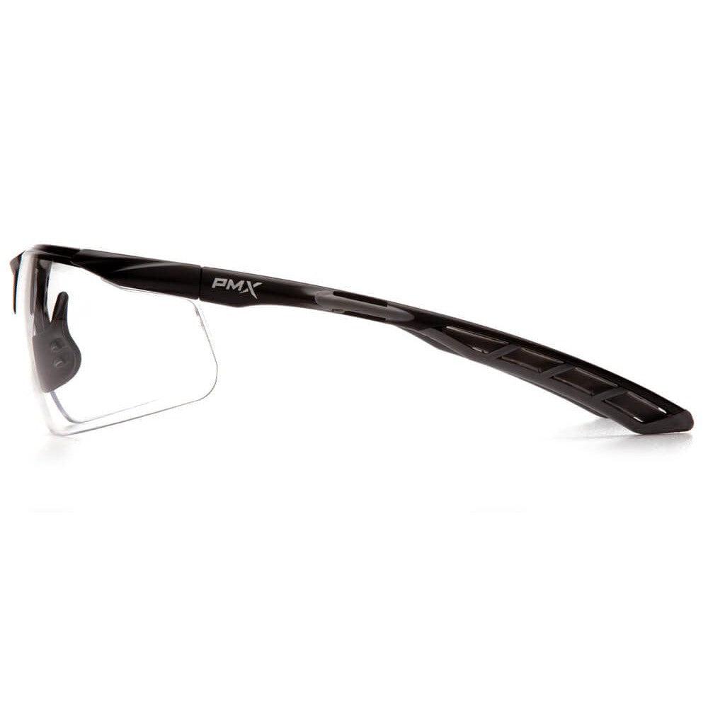 Pyramex Flex-Lyte Safety Glasses with Black/Gray Frame and Clear Lens - Side View
