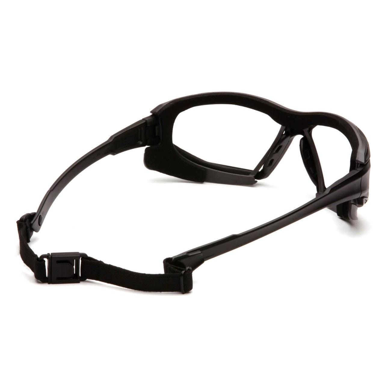 yramex Highlander Plus Safety Glasses Black Foam-Lined Frame Clear Anti-Fog Lens SBG5010DT Back