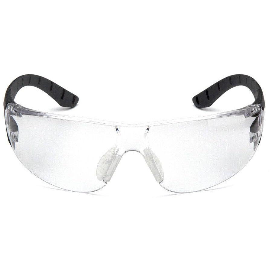 Pyramex Endeavor Plus Safety Glasses with Black/Gray Temples and Clear Anti-Fog Lens SBG9610ST - Front View