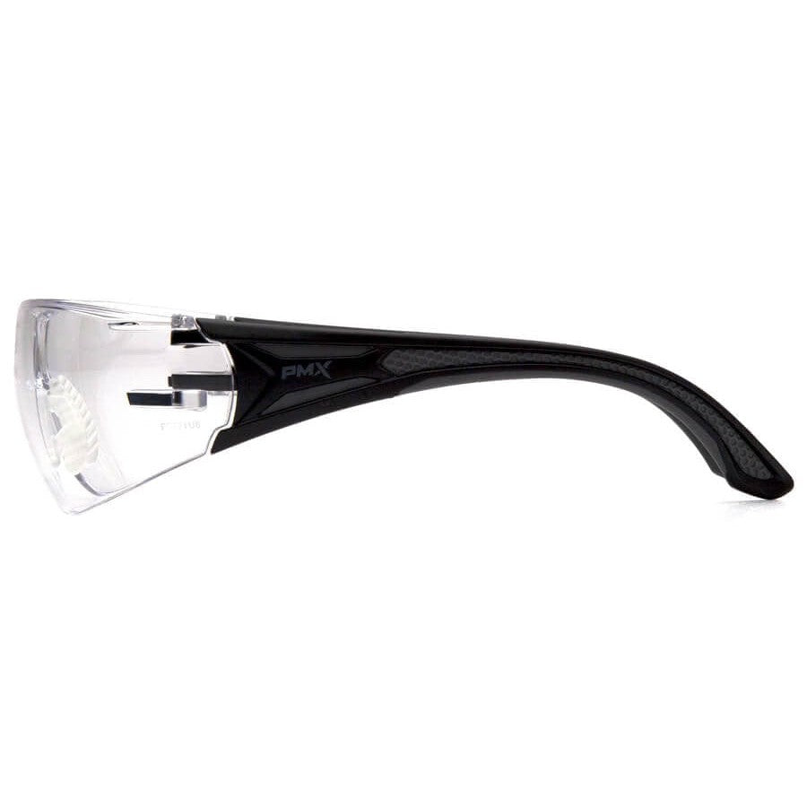 Pyramex Endeavor Plus Safety Glasses with Black/Gray Temples and Clear Lens - Side