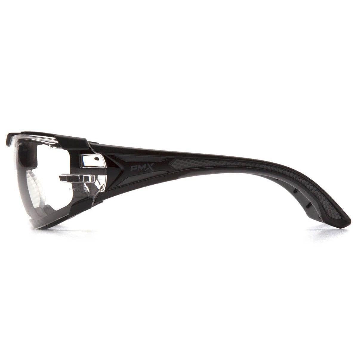 Pyramex Endeavor Plus Foam-Padded Safety Glasses with Black/Gray Temples and Clear H2MAX Anti-Fog Lens SBG9610STMFP - Side View