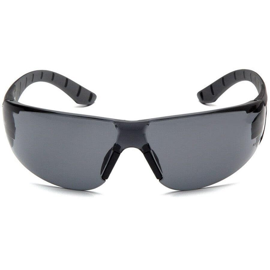 Pyramex Endeavor Plus Safety Glasses with Black/Gray Temples and Gray Anti-Fog Lens SBG9620ST - Front View