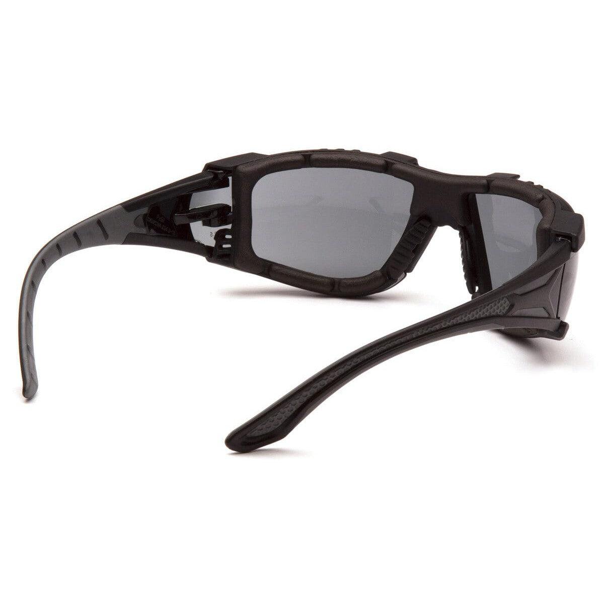Pyramex Endeavor Plus Foam-Padded Safety Glasses with Black/Gray Temples and Gray H2MAX Anti-Fog Lens SBG9620STMFP - Back View