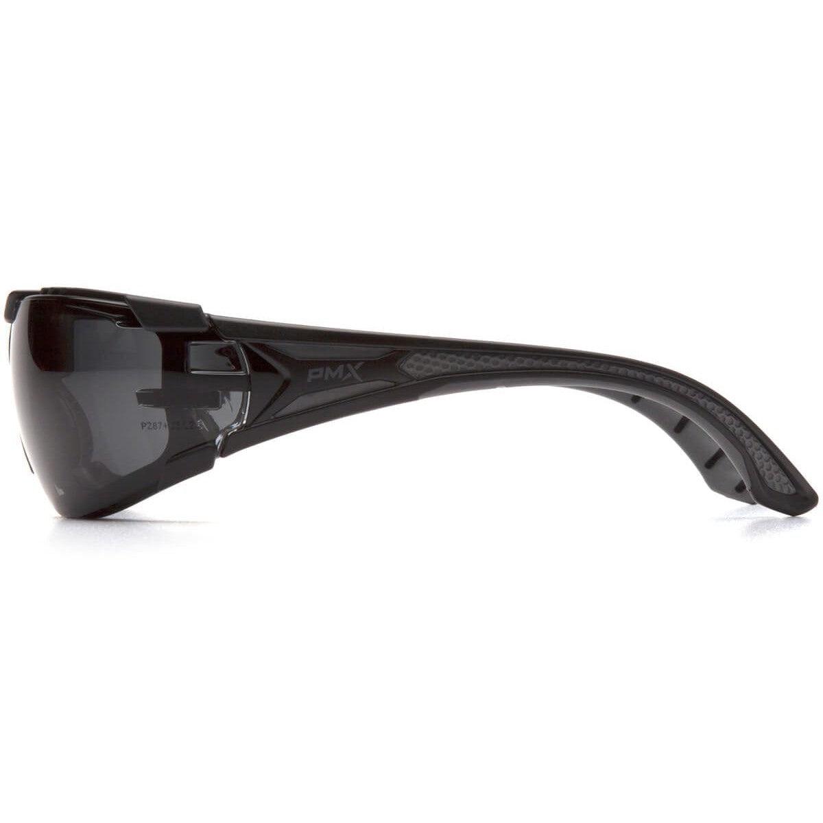 Pyramex Endeavor Plus Foam-Padded Safety Glasses with Black/Gray Temples and Gray H2MAX Anti-Fog Lens SBG9620STMFP - Side View