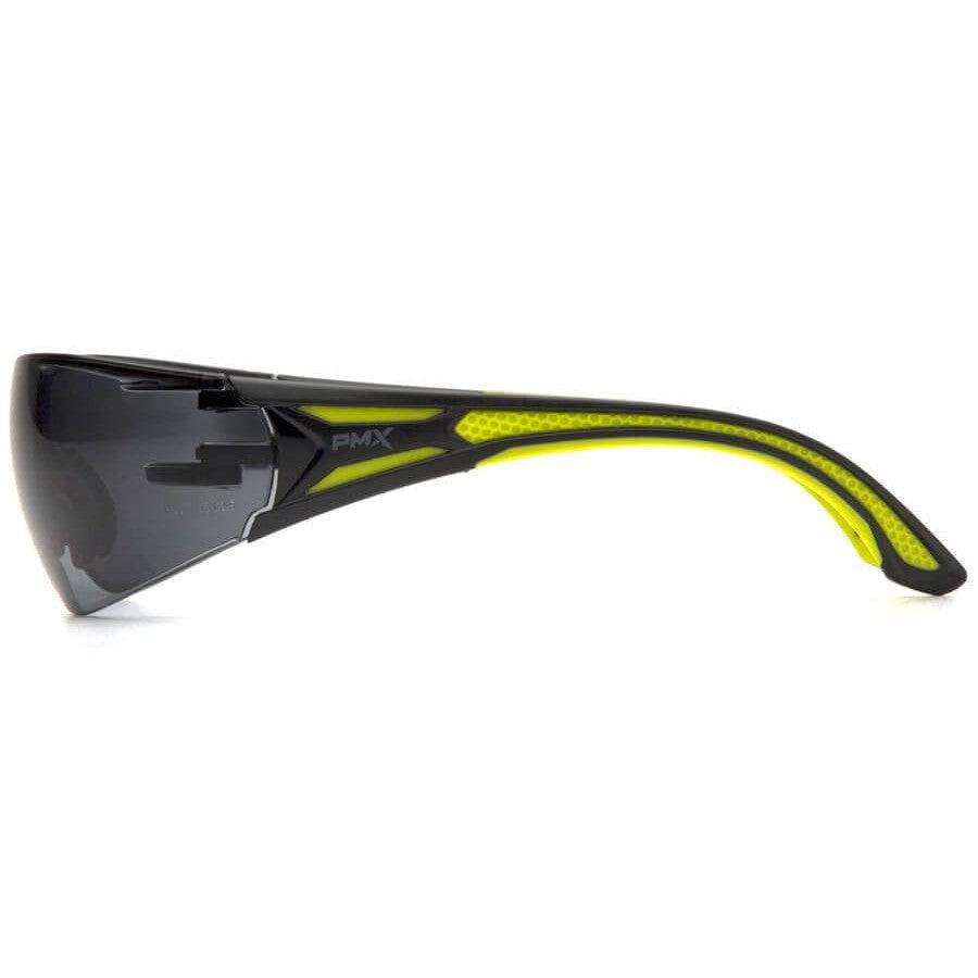 Pyramex Endeavor Plus Safety Glasses with Black/Green Temples and Gray Lens - Side