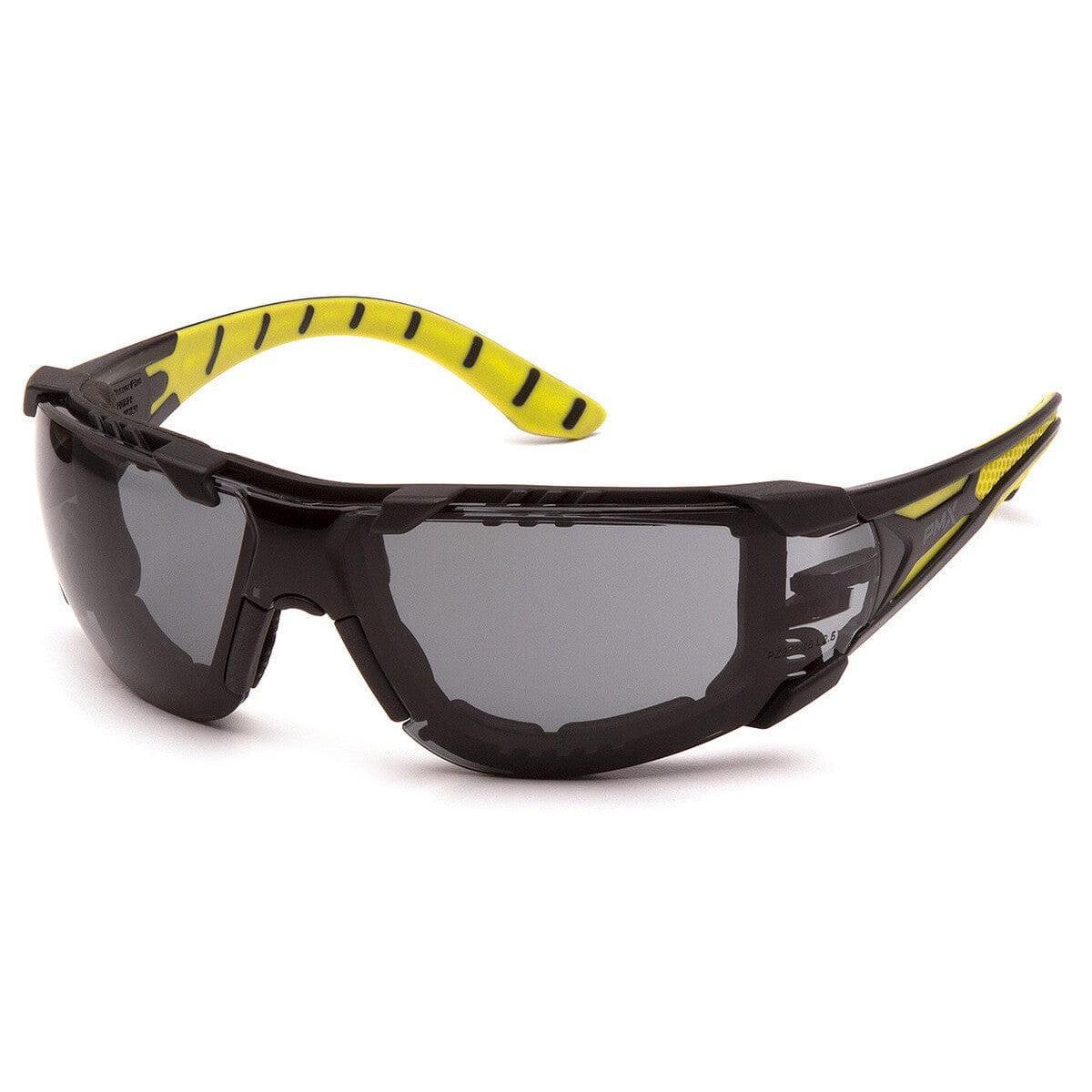 Pyramex Endeavor Plus Foam-Padded Safety Glasses with Black/Green Temples and Gray H2MAX Anti-Fog Lens SBGR9620STMFP