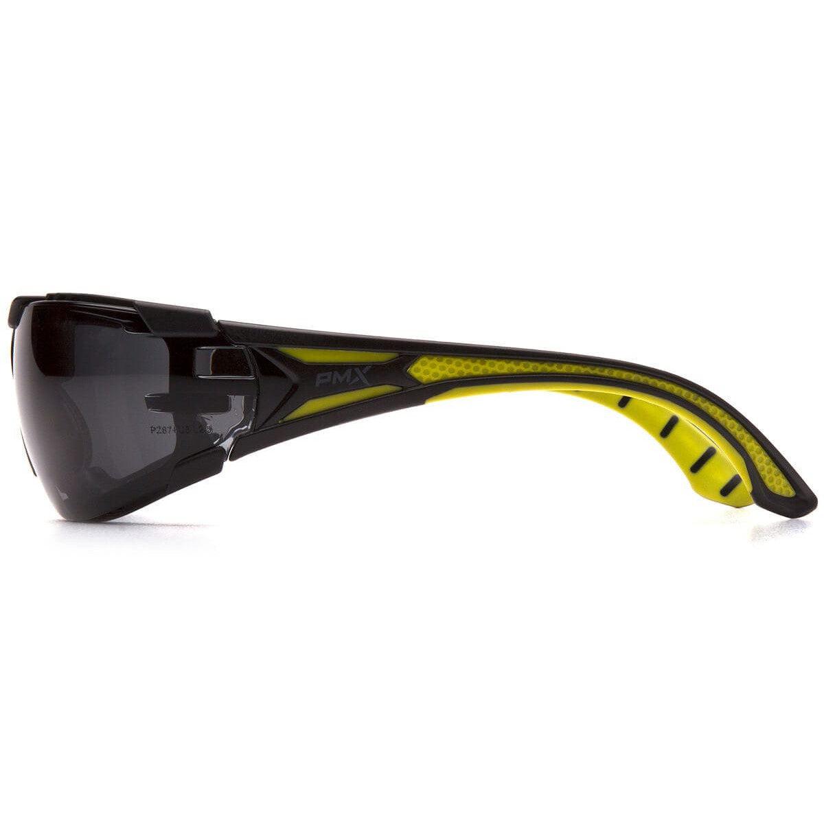 Pyramex Endeavor Plus Foam-Padded Safety Glasses with Black/Green Temples and Gray H2MAX Anti-Fog Lens SBGR9620STMFP - Side View