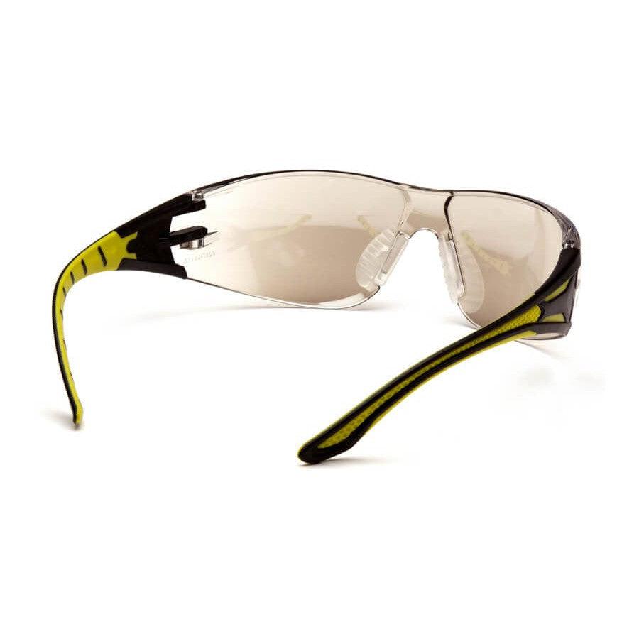 Pyramex Endeavor Plus Safety Glasses with Black/Green Temples and Indoor-Outdoor Lens - Back