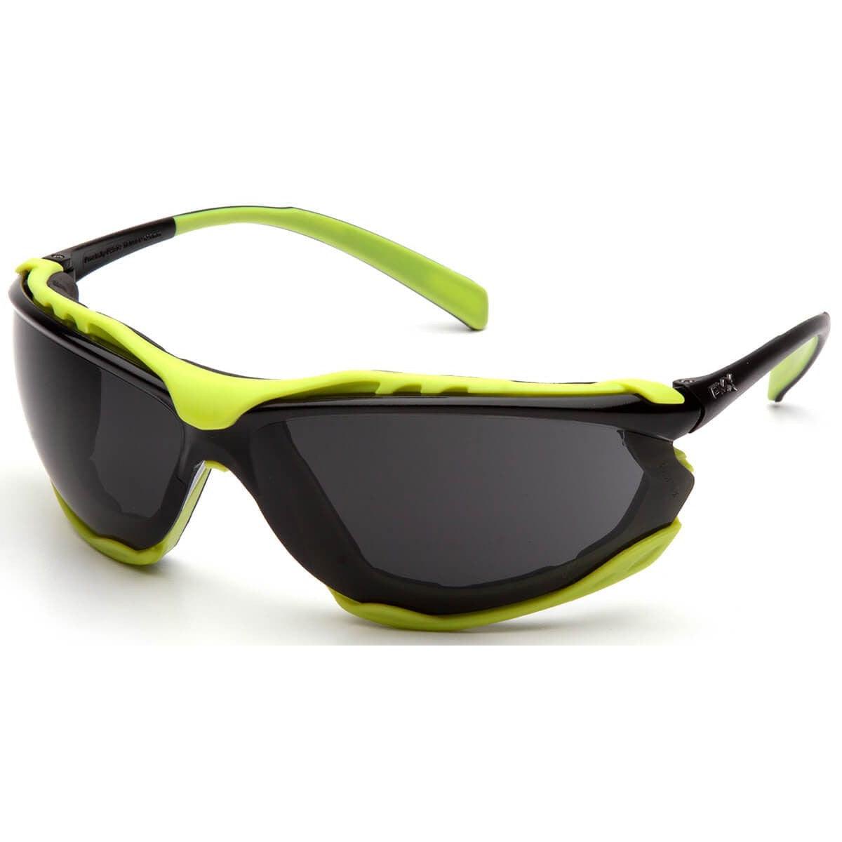 Pyramex Proximity Safety Glasses with Black/Lime Frame and Gray H2MAX Anti-Fog Lens