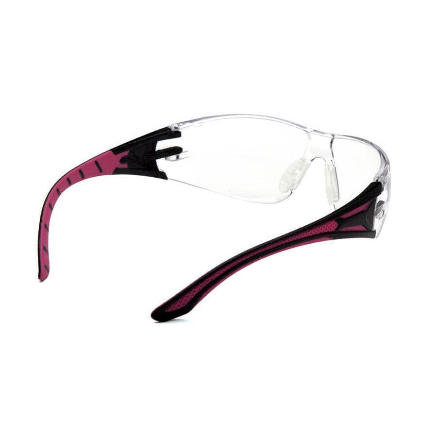 Pyramex Endeavor Plus Safety Glasses with Black/Pink Temples and Clear Lens - Back