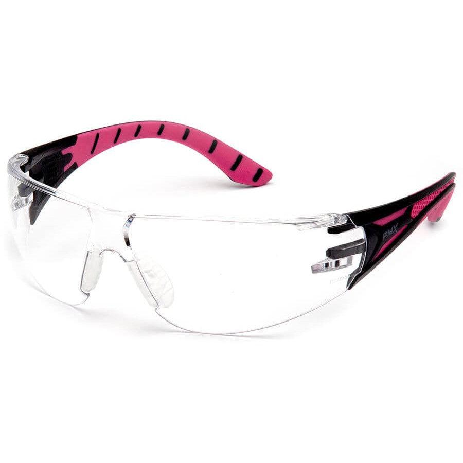 Pyramex Endeavor Plus Safety Glasses with Black/Pink Temples and Clear Lens