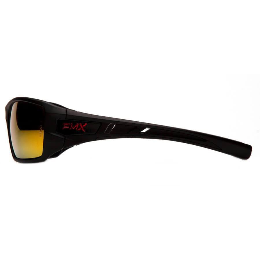 Pyramex Velar Safety Glasses with Black Frame and Ice Orange Mirror Lens - Side