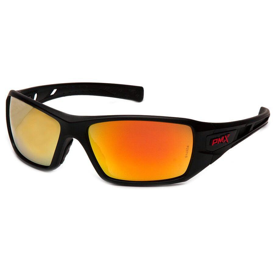 Pyramex Velar Safety Glasses with Black Frame and Ice Orange Mirror Lens SBRF10445D