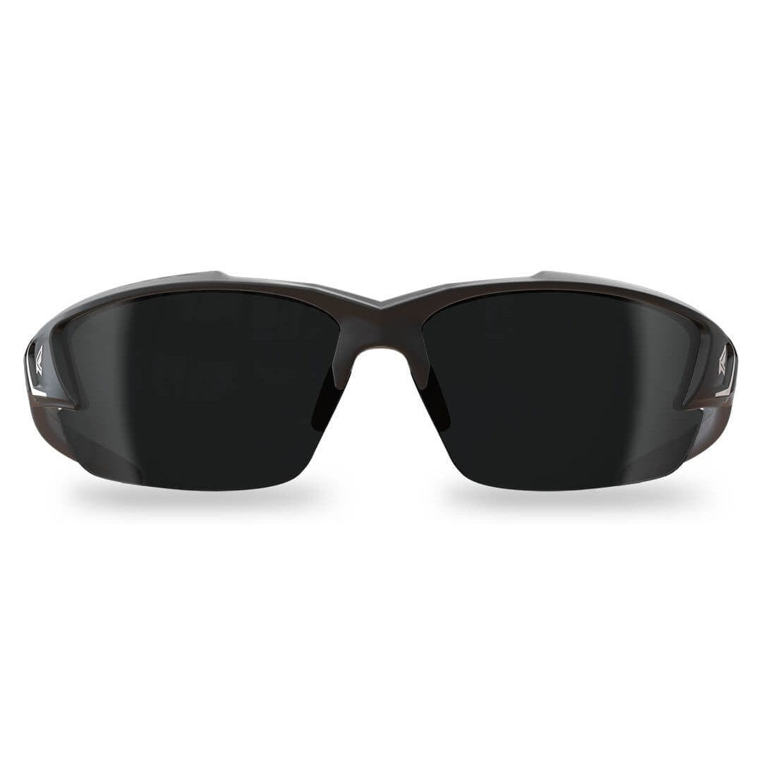 Edge Khor G2 Safety Glasses with Black Frame and Polarized Smoke Lens TSDK216-G2 - Front View