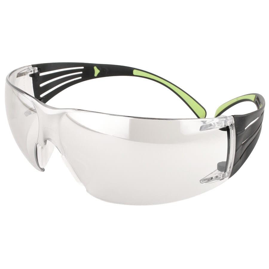 3M SecureFit Safety Glasses with Black/Lime Temples and Clear Anti-Fog Lens