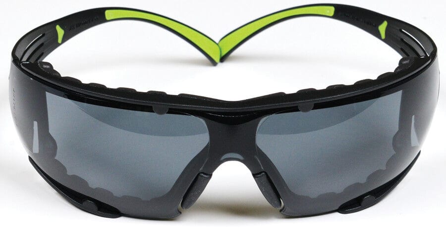 3M SecureFit Safety Glasses with Black/Lime Temples, Foam Padding and Gray Anti-Fog Lens-SF402AF-FM-Safety Glasses USA-2