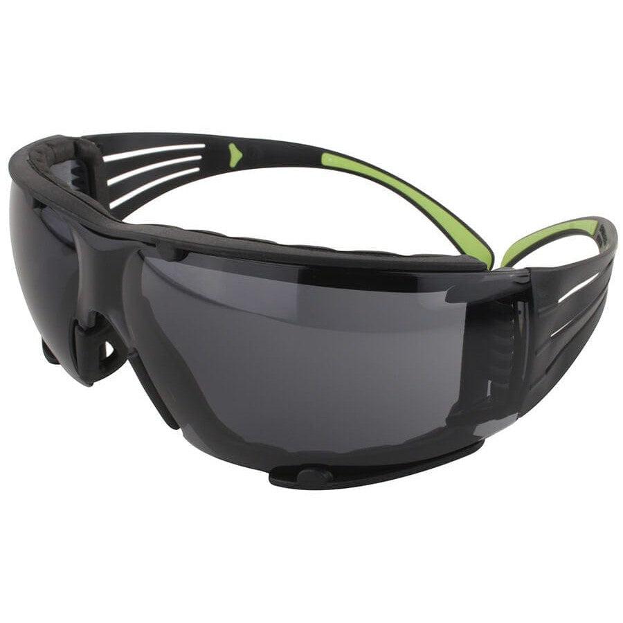 3M SecureFit Safety Glasses with Black/Lime Temples, Foam Padding and Gray Anti-Fog Lens