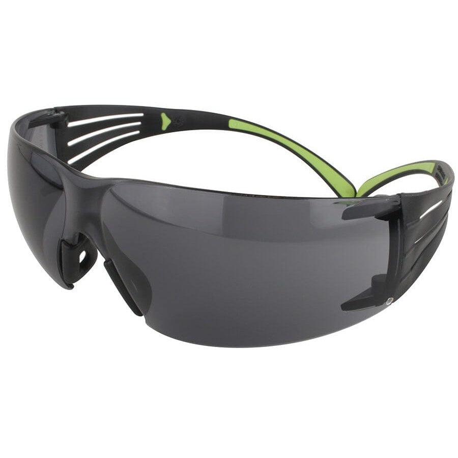 3M SecureFit Safety Glasses with Black/Lime Temples and Gray Anti-Fog Lens