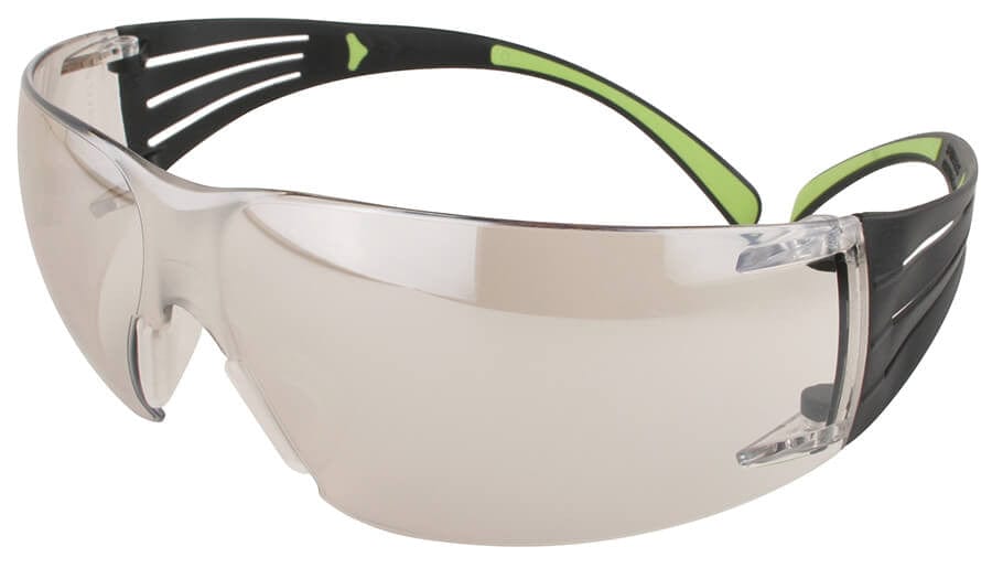 3M SecureFit Safety Glasses with Black/Lime Temples and Indoor/Outdoor Lens