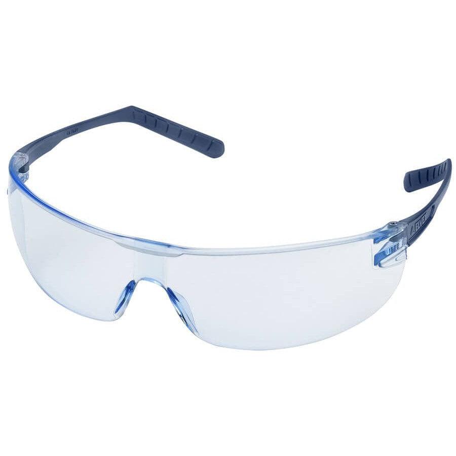 Elvex Helium 15 Ultralight Safety Glasses with Blue Lens and Metal Detectable Temples