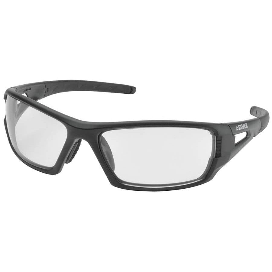 Elvex Rimfire Safety Glasses with Matte Black Frame and Clear Anti-Fog Lens
