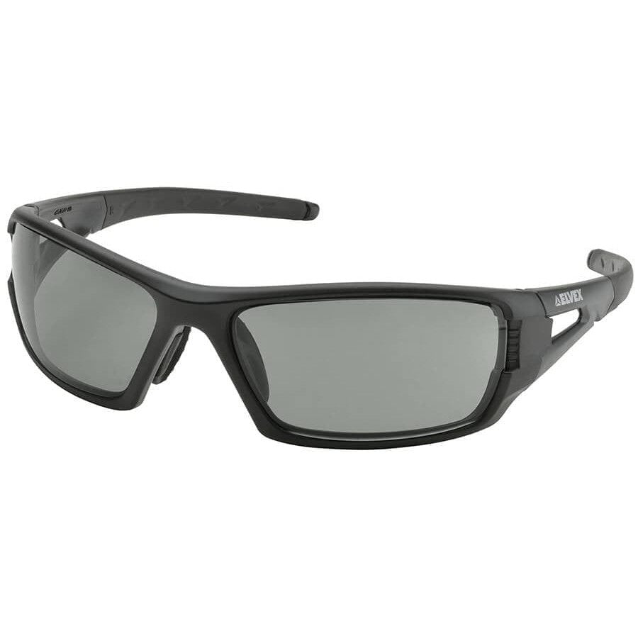 Elvex Rimfire Safety Glasses with Matte Black Frame and Gray Anti-Fog Lens