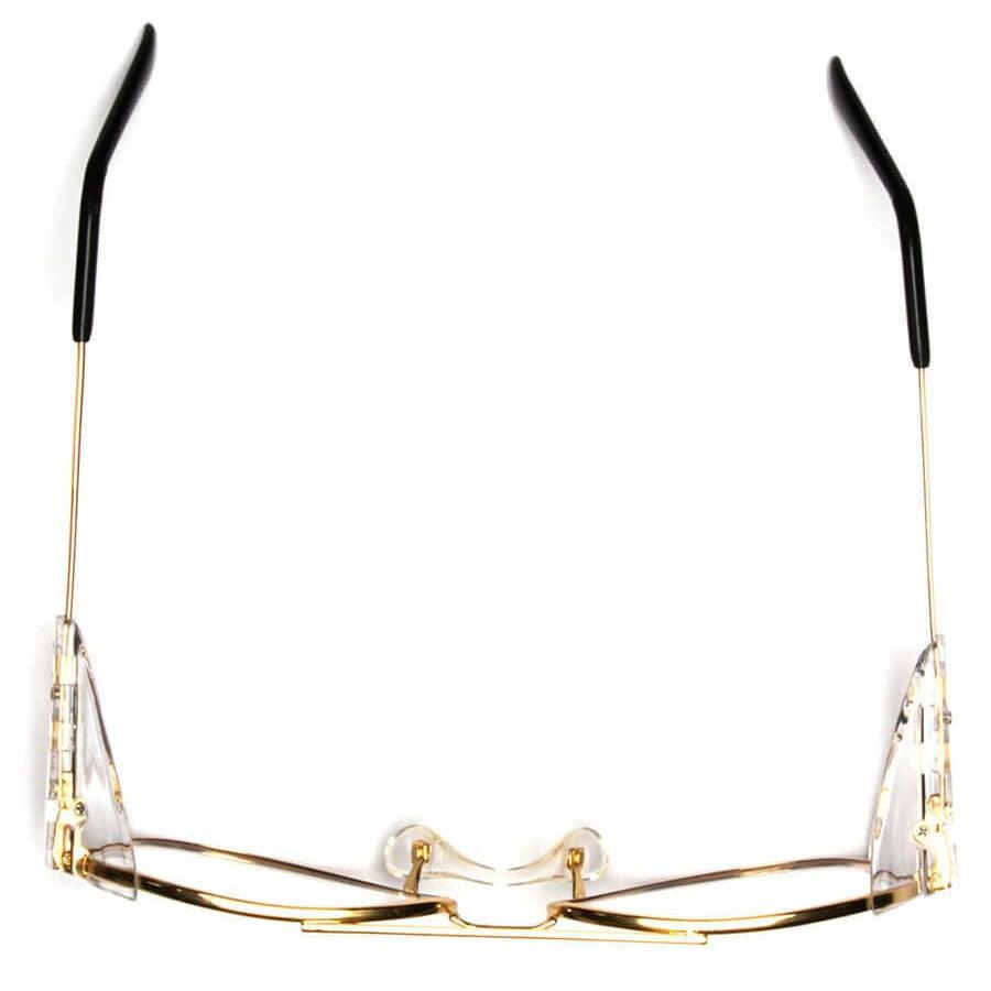 Pyramex Pathfinder Safety Glasses with Gold Metal Frame and Clear Lens - Top