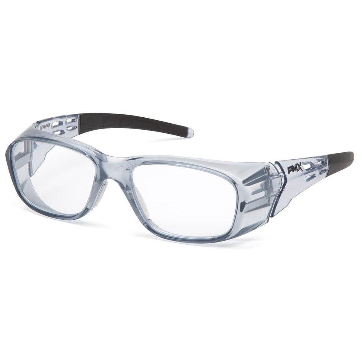 Pyramex Emerge Plus Safety Glasses with Translucent Gray Frame and Clear Full Reader Lens