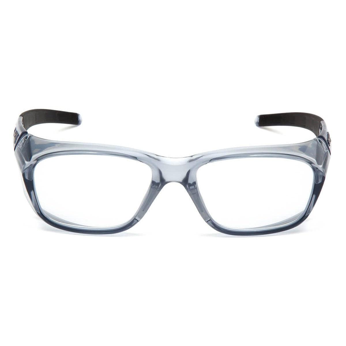 Pyramex Emerge Plus Safety Glasses with Translucent Gray Frame and Clear Full Reader Lens - Front View