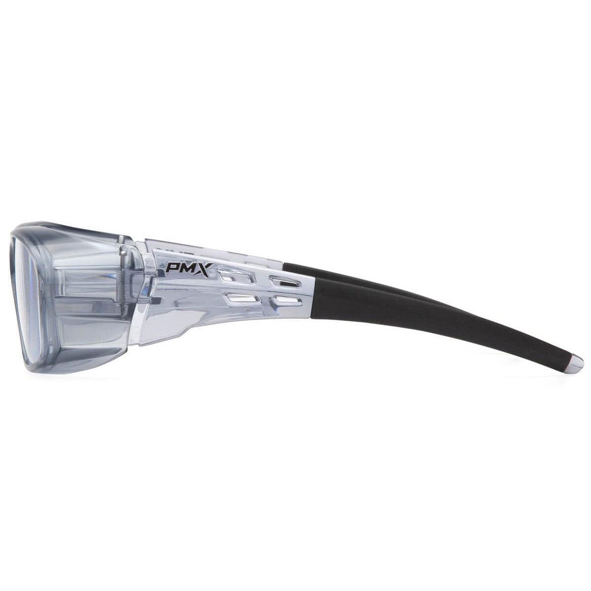 Pyramex Emerge Plus Safety Glasses with Translucent Gray Frame and Clear Full Reader Lens - Side View