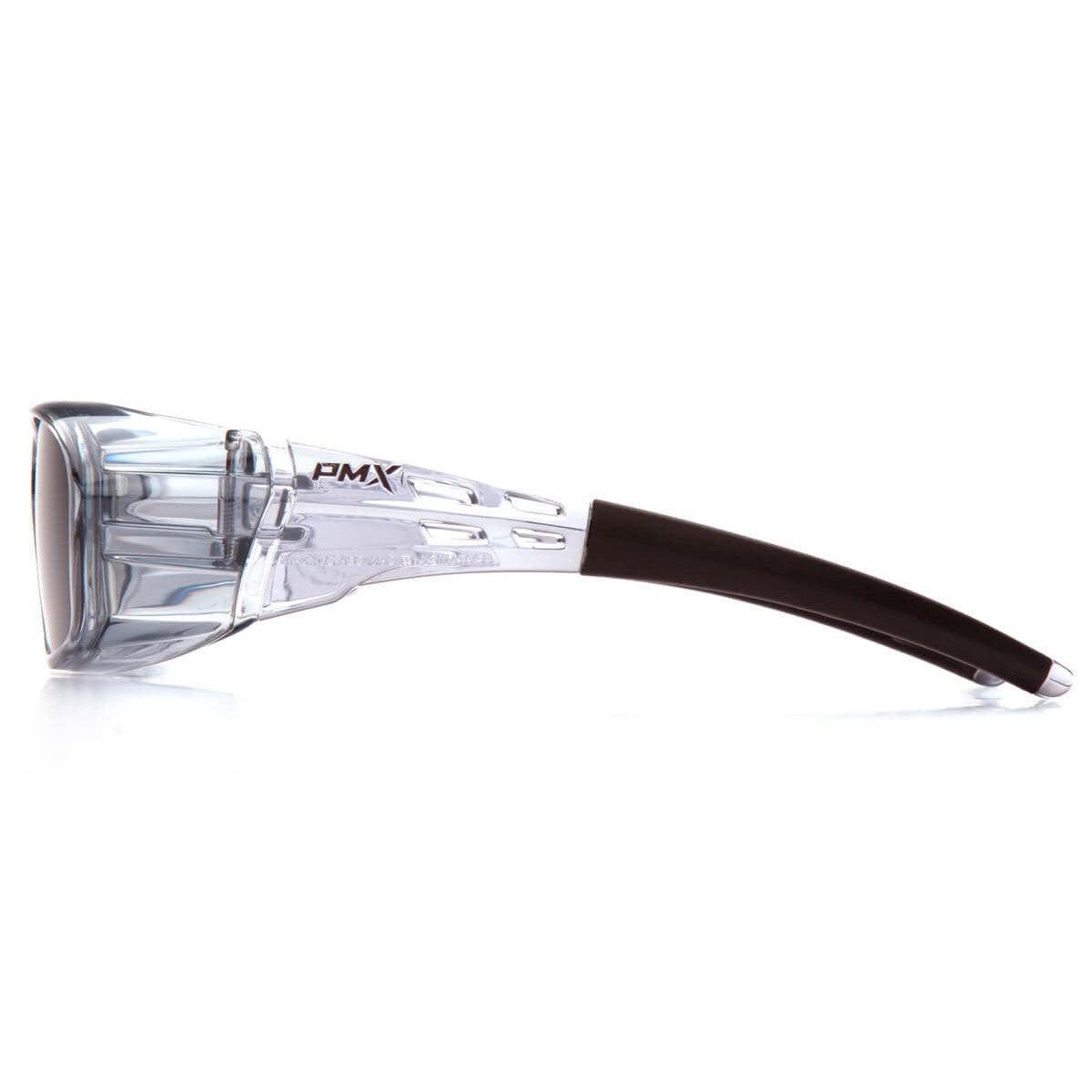 Pyramex Emerge Plus Safety Glasses with Translucent Gray Frame and Gray Full Reader Lens - Side View