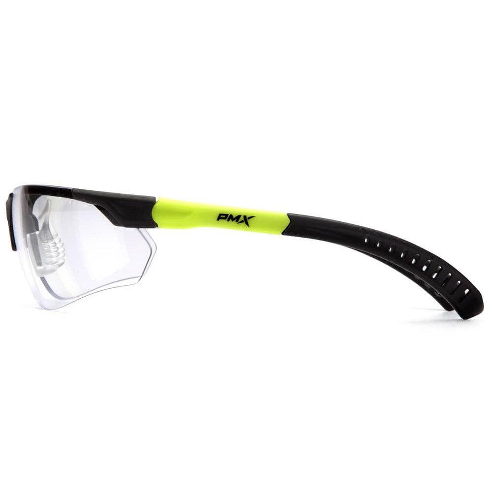 Pyramex Sitecore Safety Glasses with Gray/Lime Frame and Clear Lens - Side
