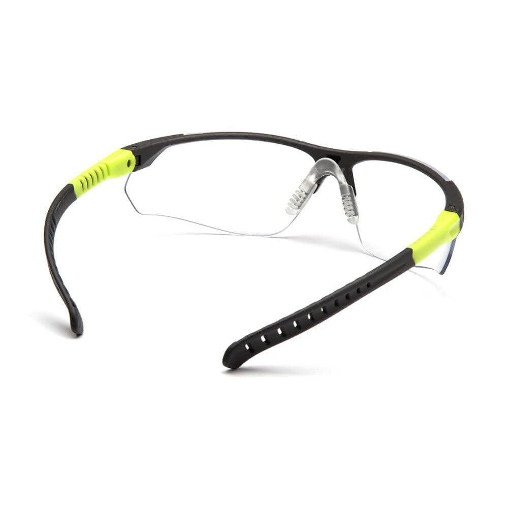 Pyramex Sitecore Safety Glasses with Gray/Lime Frame and Clear Anti-Fog Lens - Back SGL10110DTM