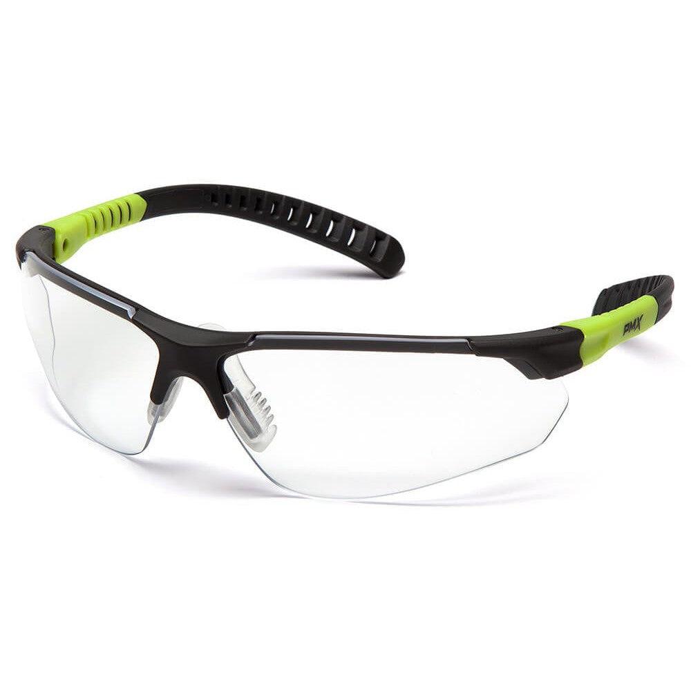 Pyramex Sitecore Safety Glasses with Gray/Lime Frame and Clear Lens