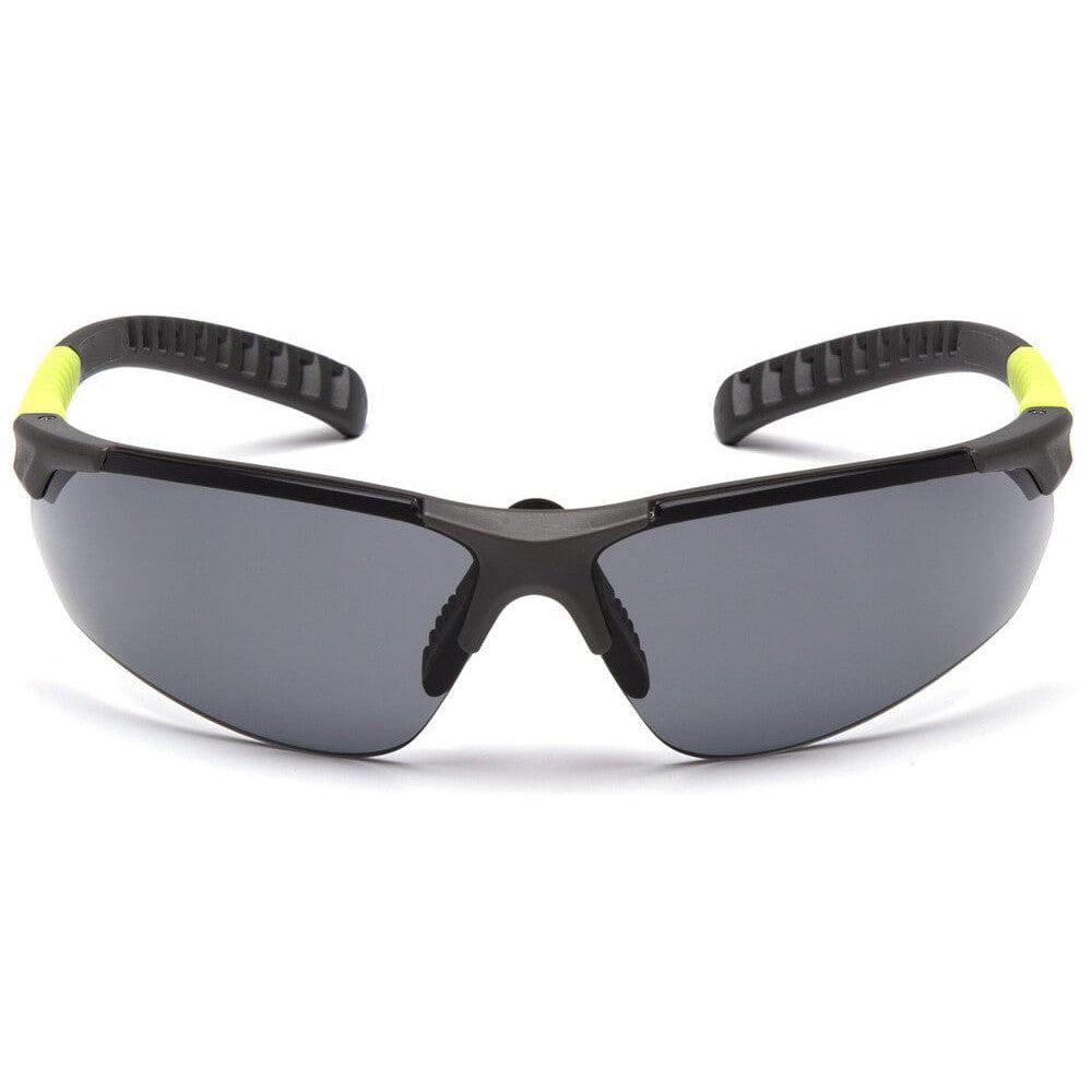 Pyramex Sitecore Safety Glasses with Gray/Lime Frame and Gray Lens - Front SGL10120D