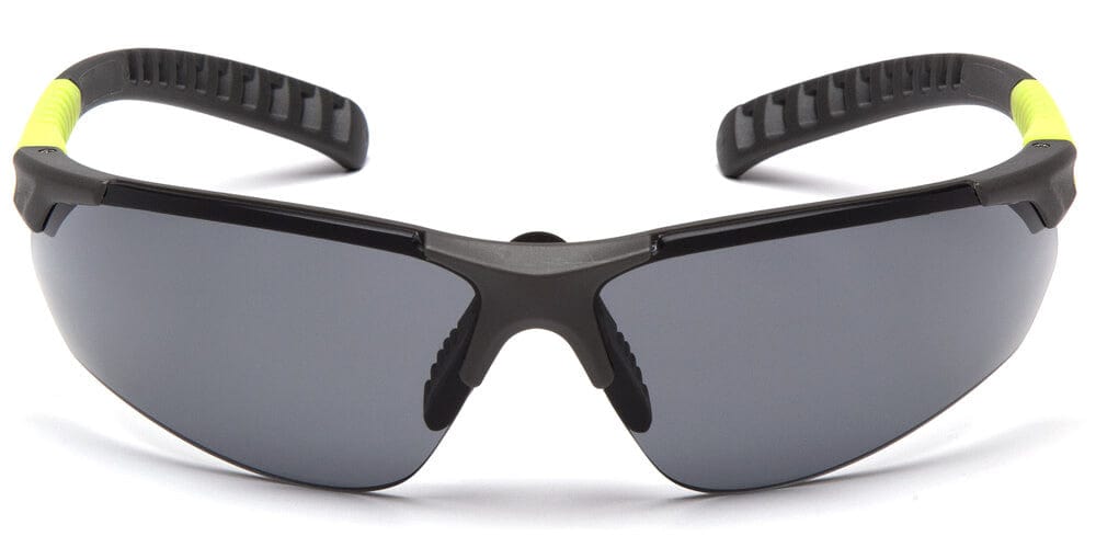 Pyramex Sitecore Safety Glasses with Gray/Lime Frame and Gray Anti-Fog Lens - Front SGL10120DTM