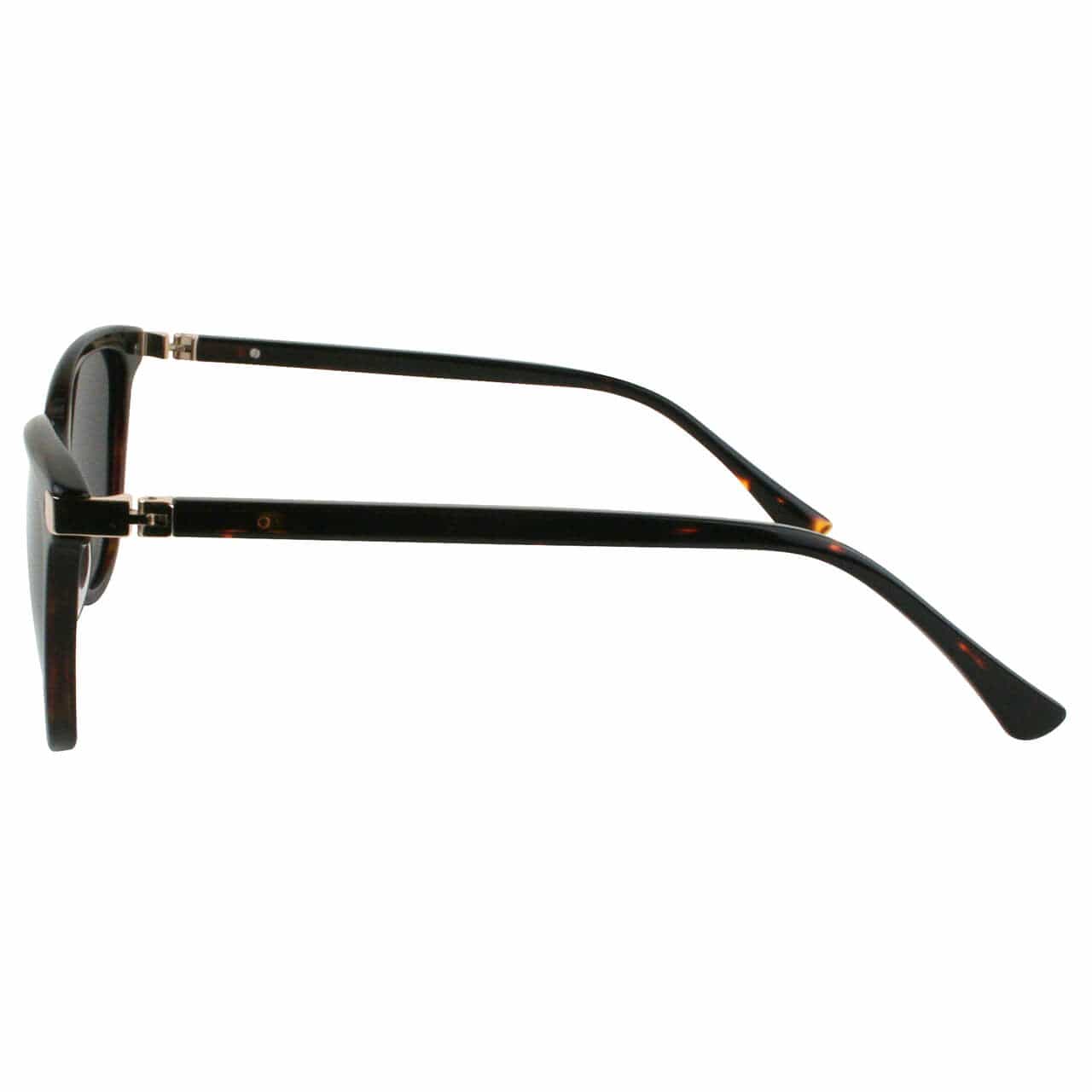 Solect Flare Sunglasses with Tortoise Frame and Gray Polarized Lenses Side View