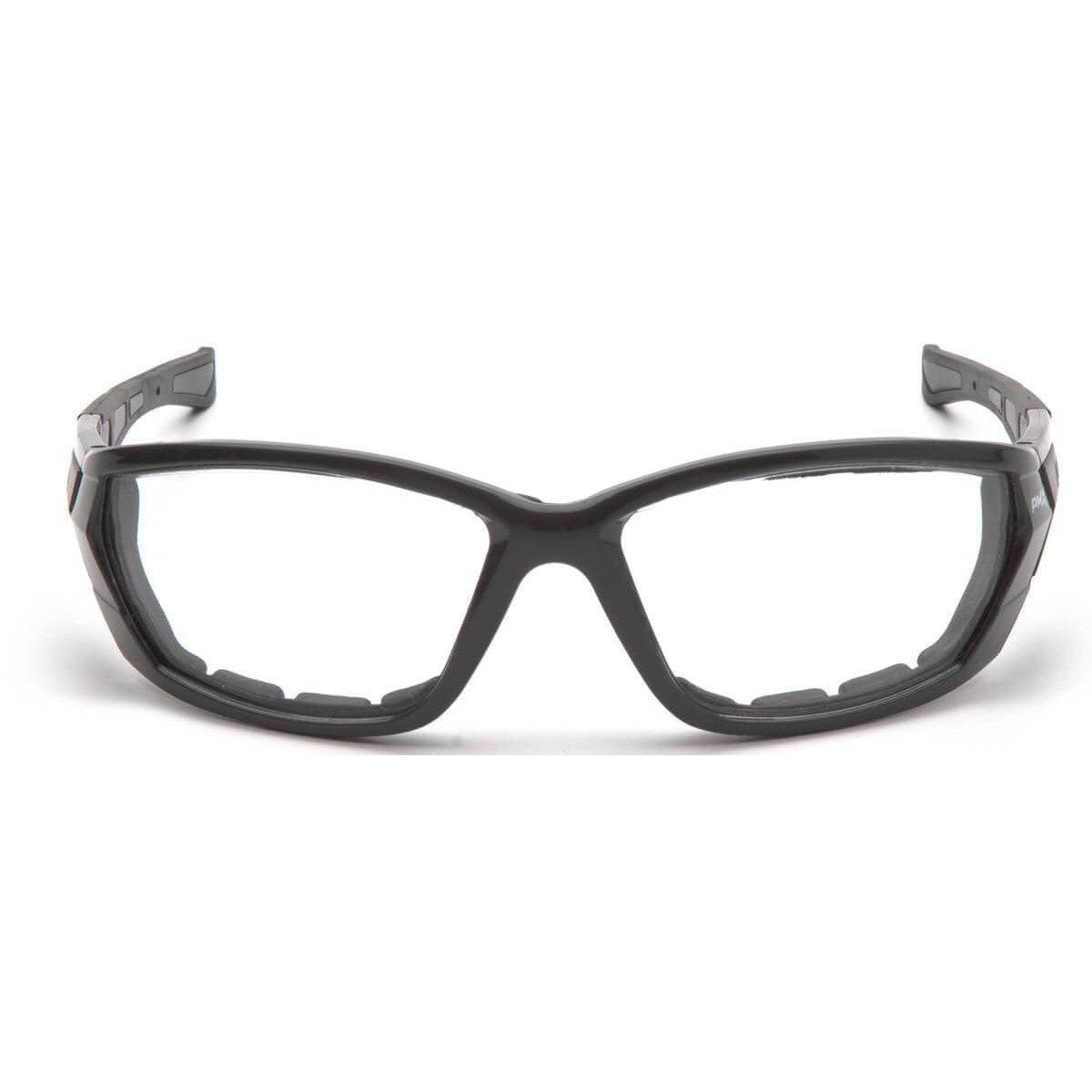 Pyramex Atrex Safety Glasses with Padded Pearl Gray Frame and Clear Anti-Fog Lens SPG10810DT - Front View