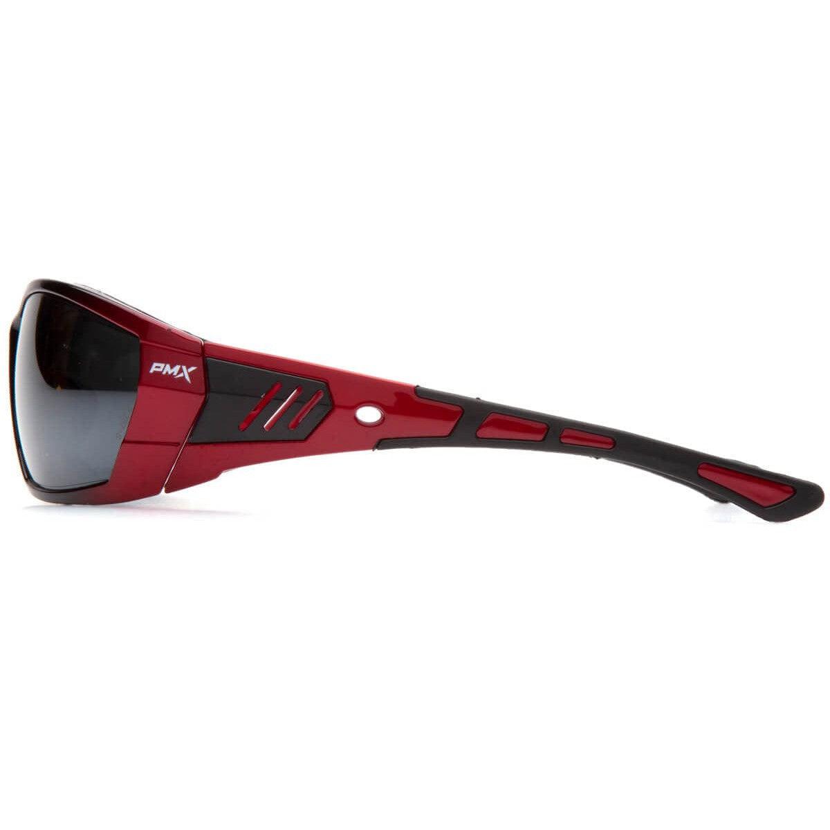 Pyramex Atrex Safety Glasses with Padded Red Frame and Silver Mirror Lens SR10870D - Side View