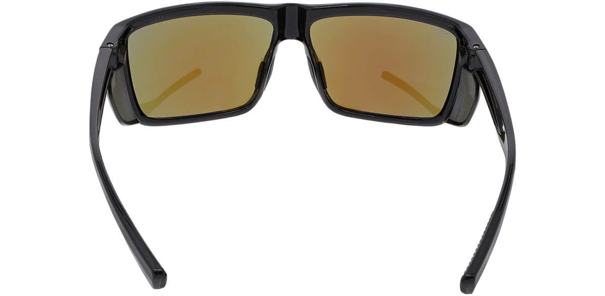 MCR Safety Swagger SR2 Safety Glasses with Black Frame and Blue Diamond Polarized Lens SR218BZ - Back View